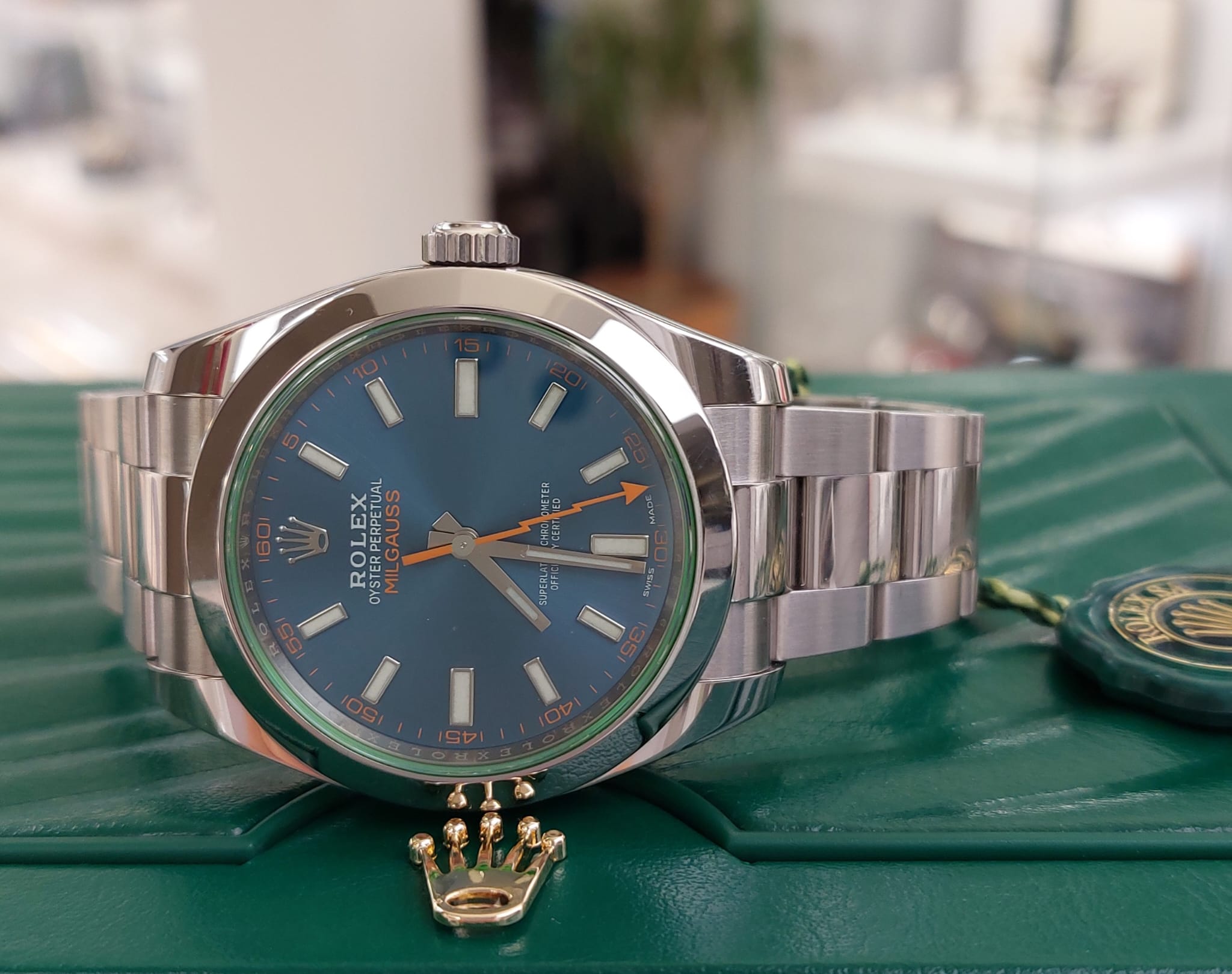 Rolex milgauss deals vetro verde